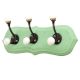 Green Black Double Loop Ceramic Iron Wooden Hooks